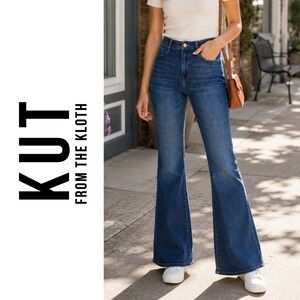 Kut from the‎ Kloth, Ana High Rise Fab Ab Flare Jeans Blue Dark Wash Size 6